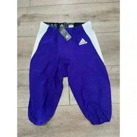 NEW Purple Adidas knee length  Cropped Football Pants Boys Sz Large NWT - Picture 1 of 10